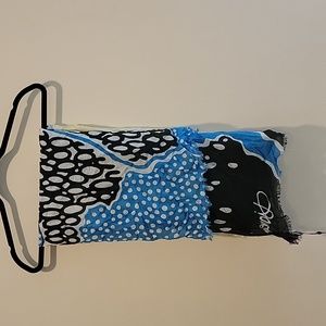 DVF scarf black yellow blue white purple